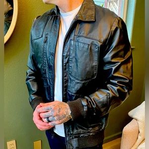 Volcom leather jacket size L